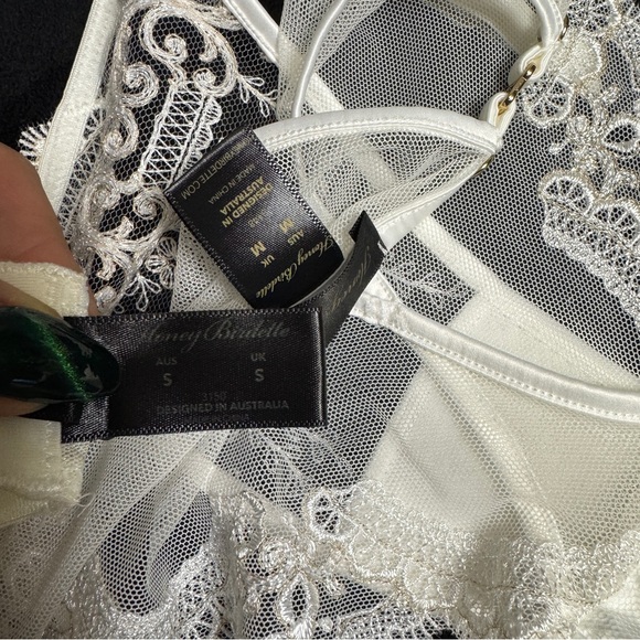 RESERVED. Honey Birdette Gabrielle Ivory Suspender and brief set - Picture 11 of 11